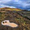 Leirhnjukur cern&eacute; par la lave de l'&eacute;ruption du volcan Krafla en 1984