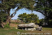 Le dolmen de Saint Gonvel aussi appel&eacute; dolmen d'Argenton se trouve &agrave; 
Landunvez. Il est &agrave; moiti&eacute; enterr&eacute;. L'immense dalle de 3,70 
m sur 2,30 m recouvre six piliers verticaux.