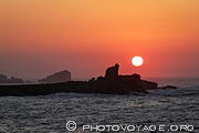 Coucher de soleil sur la pointe de Beg an Tour &agrave; Argenton dans le Finist&egrave;re.