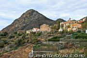 village de Minervio dominé par le Monte Liccioli (823 m) - Cap Corse