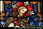 représentation de Jésus Christ sur un vitrail de la cathédrale 
Saint Bavon