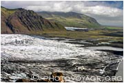 langue glaciaire du Skaftafelljokull et mont Hafrafell