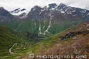 Point de vue Utsikten sur la route Gaularfjellet