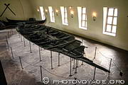Bateau viking de type langskip découvert dans un tertre funéraire à Tune près du fjord d'Oslo. Il est exposé au Vikingskipshuset, le musée des navires vikings sur la péninsule de Bygdøy.