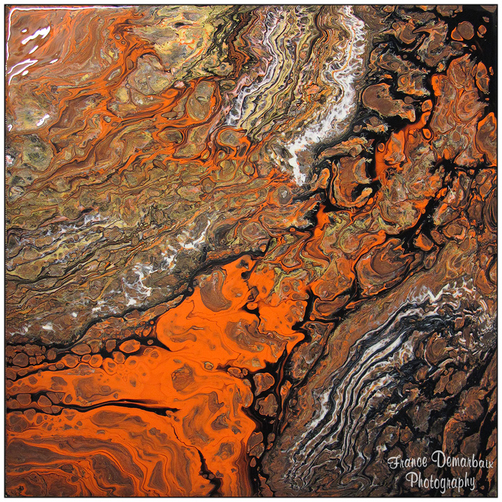 AGENT ORANGE - toile sur panneau bois 30x30cm