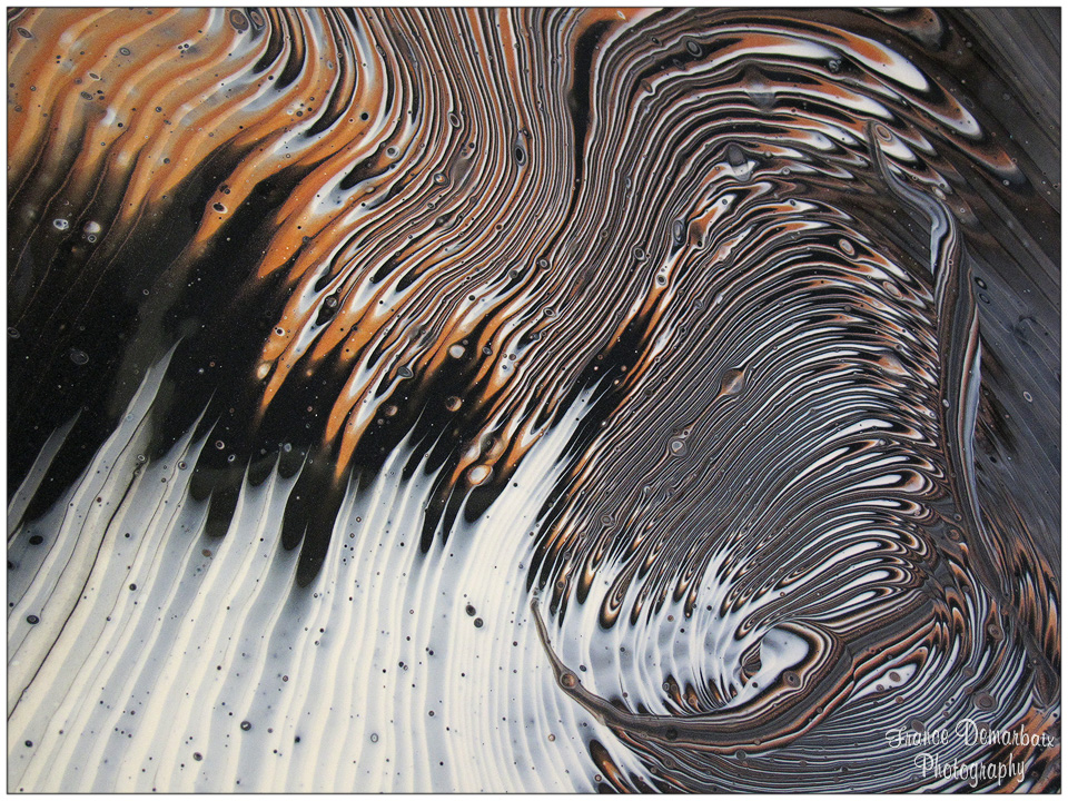 VAGUES CUIVR&Eacute;ES d&eacute;tail - toile 3D 29x29cm