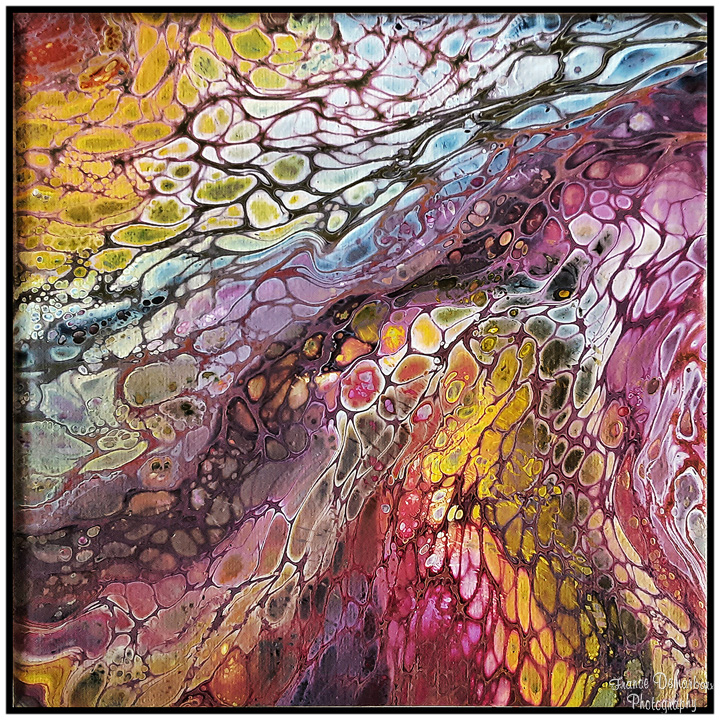 POURING 9 - toile 20x20cm - NEW 2025 !