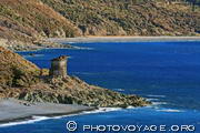 tour génoise d'Albo sur la côte ouest du Cap Corse